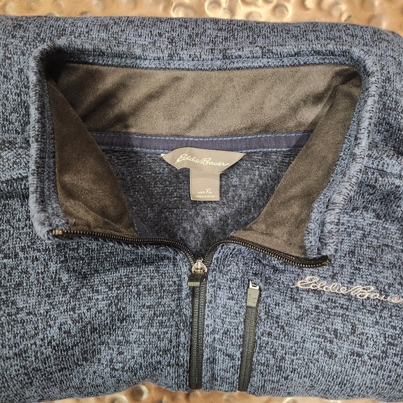 Eddie Bauer Men's Quarter Zip/Pullover Sweater, Blue, XL, Pocket, Outdoors, Fall - Picture 1 of 7